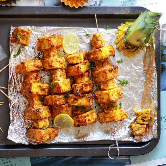 Spiced Pineapple Paneer Kebabs