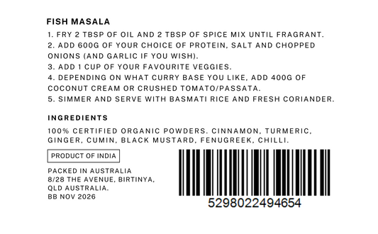 Organic Fish Masala 80g