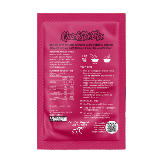 Taco Quick Stix Mix 55g - Organic recipe base & seasoning