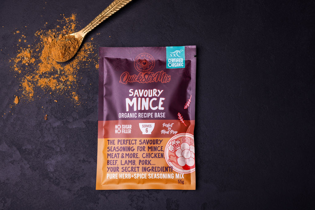 Savoury Mince Quick Stix Mix 55g - Organic recipe base & seasoning