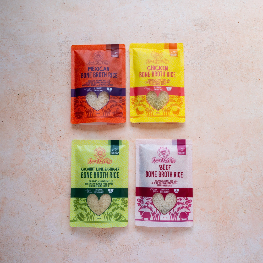 Bone Broth Rice Bundle: All 4 Certified Organic Flavours in One