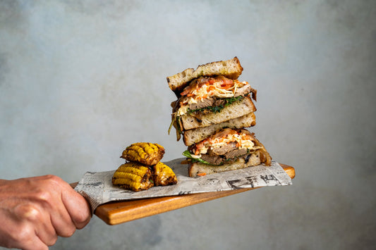 Slow Cooked Beef Sourdough Sandwich with Lemon &amp; Parsley Butter