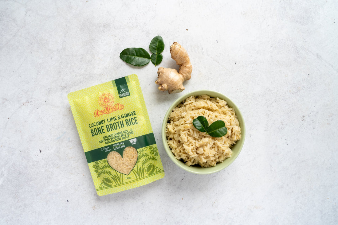 Coconut, Lime & Ginger Bone Broth Rice - Our New Certified Organic Flavour