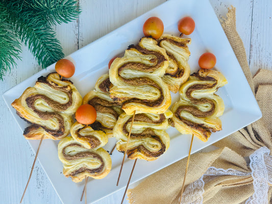 Healthy Feta & Basil Bolognese Puff Pastry Christmas trees