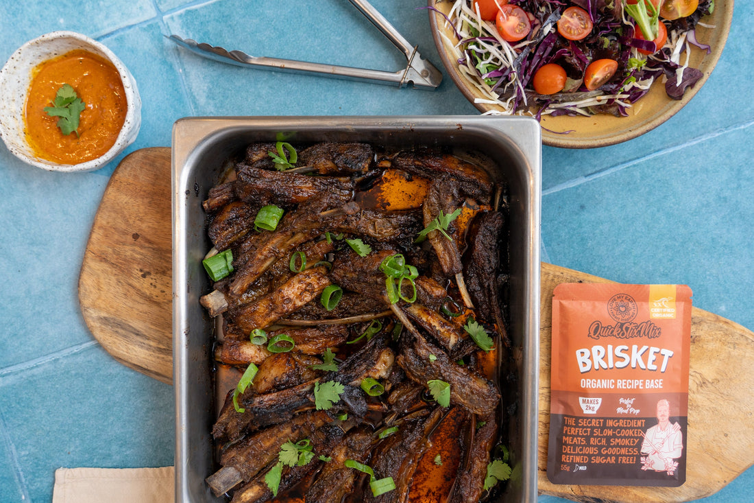 Slow-Baked Fall-Off-the-Bone Lamb Ribs with Organic Brisket seasoning