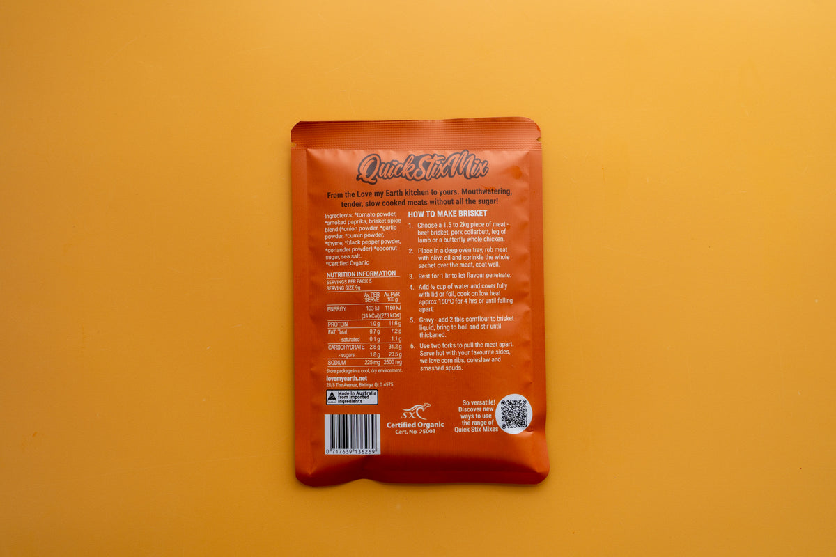 NEW Brisket Quick Stix 55g - Organic recipe base & seasoning