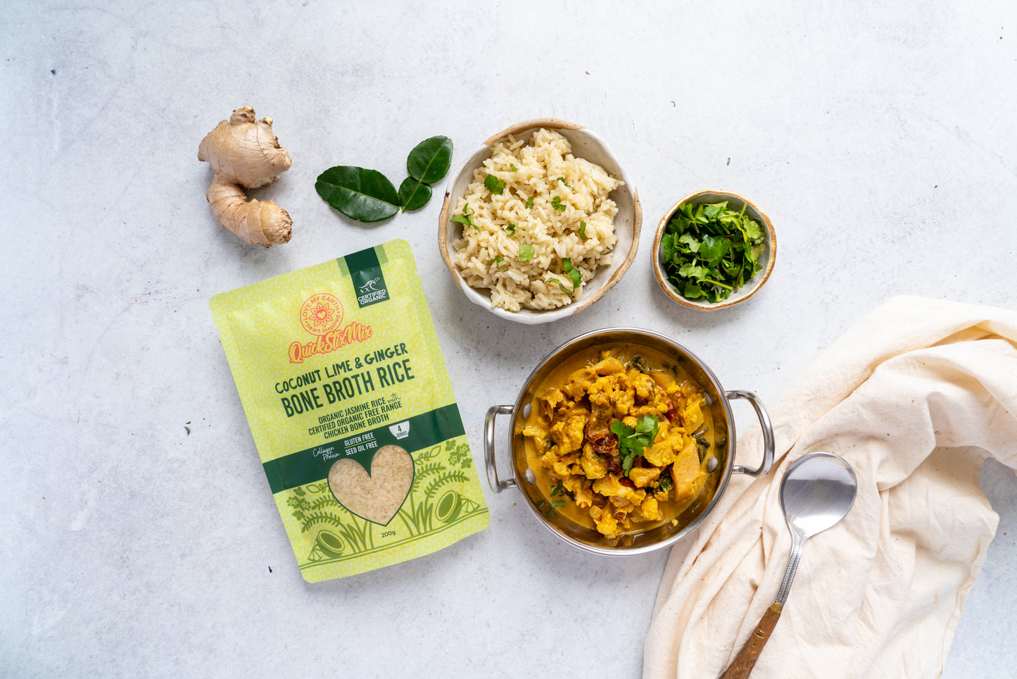 Bone Broth Rice - Coconut, Lime & Ginger Chicken Bone Broth Rice 200g