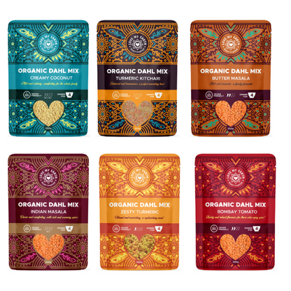 All 6 Love My Earth organic Dahl Meal Mixes included in the Ultimate Quick Stix Bundle
