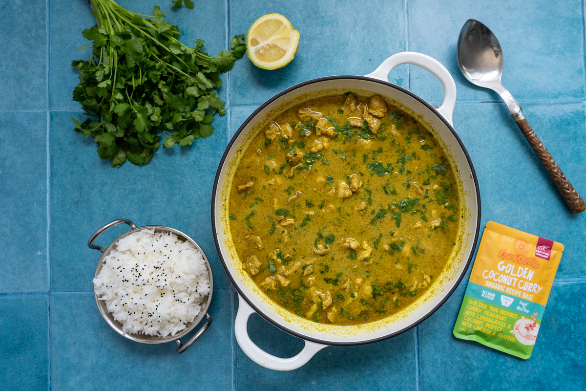 NEW Golden Coconut Curry Quick Stix 45g - Organic recipe base & seasoning