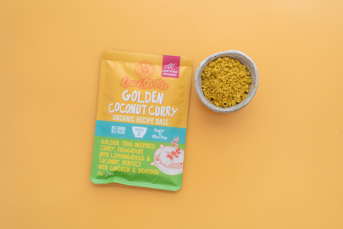 NEW Golden Coconut Curry Quick Stix 45g - Organic recipe base & seasoning