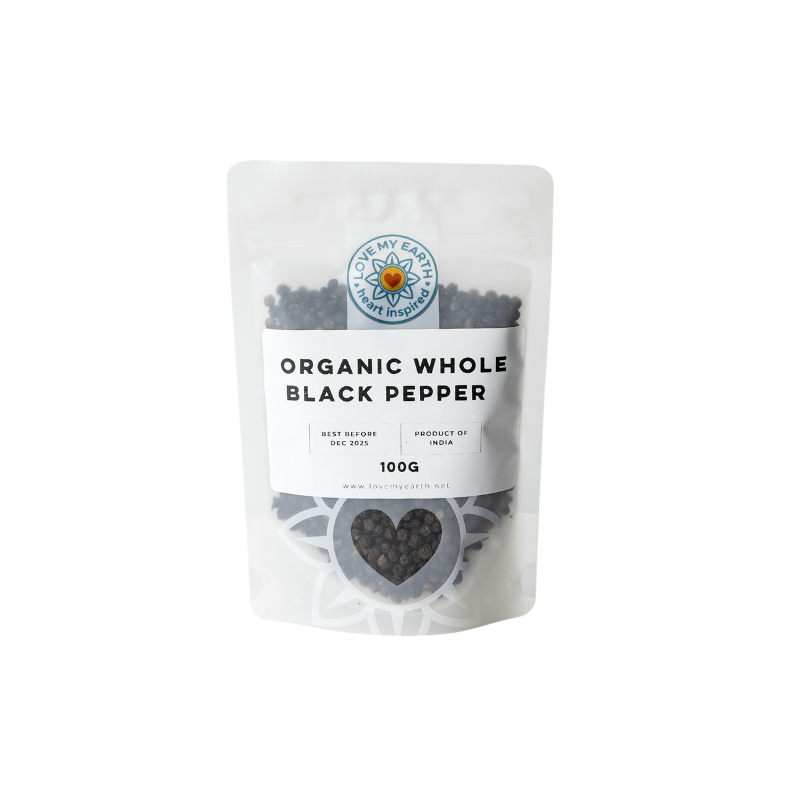 Organic Whole Black Pepper 100g